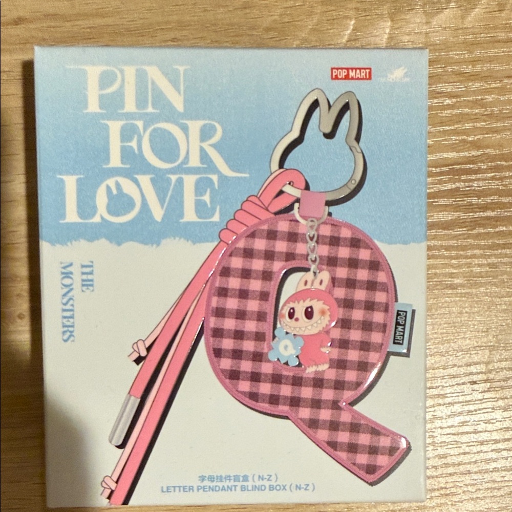 Pop Mart Pink Checkered Keychain for Kids